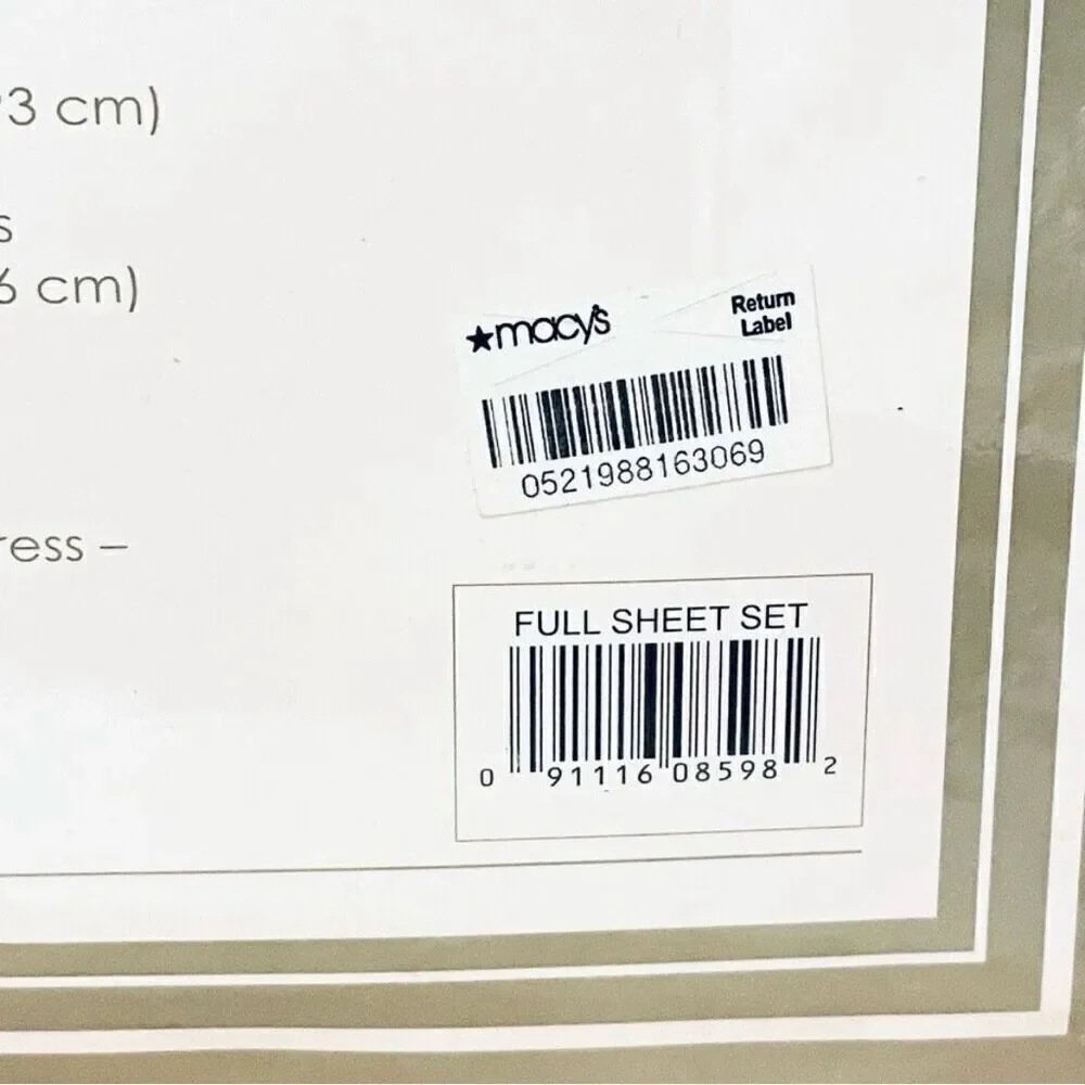 NWT Vintage Essentials Collection Full Sz Ivory  4 Pc Soft microfiber Sheet Set